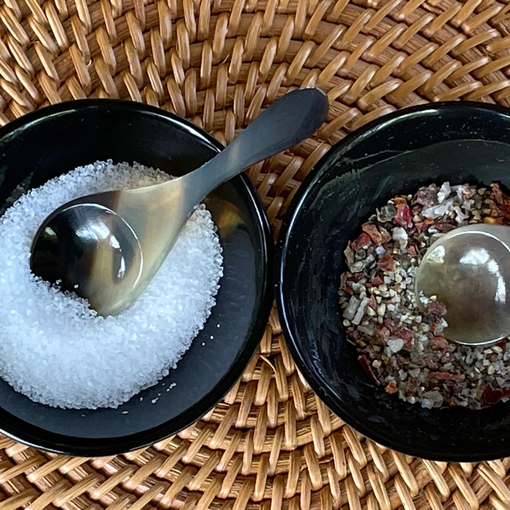 Sarah Petherick Round Salt/Pepper Bowl - Black Horn