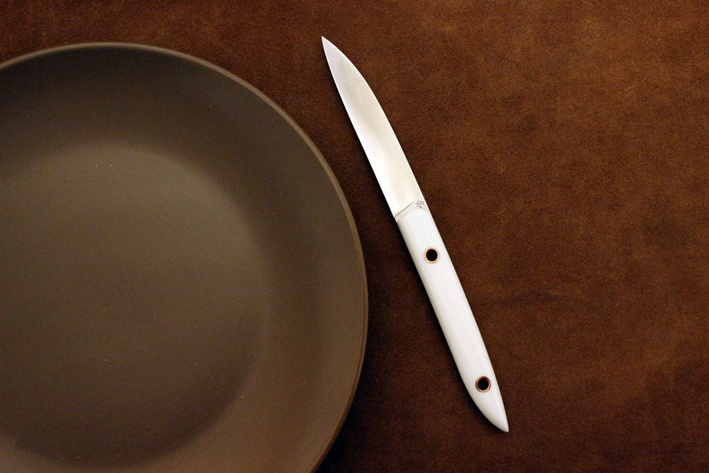 Roland Lannier - France White & Copper Table Knife Set