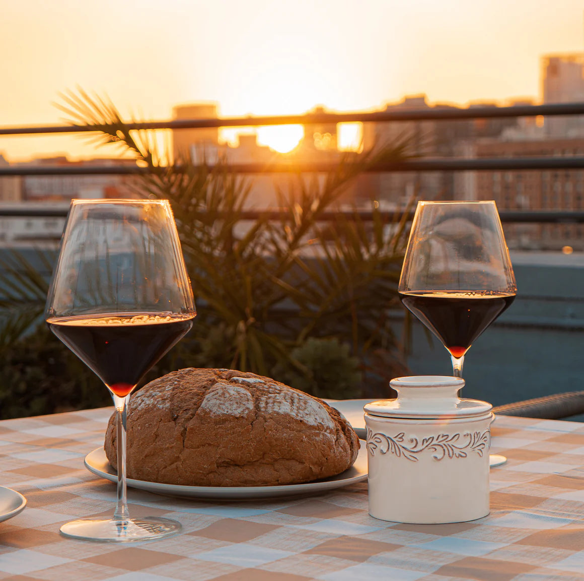 Butter Bell Antique Bell Crock in White Linen
