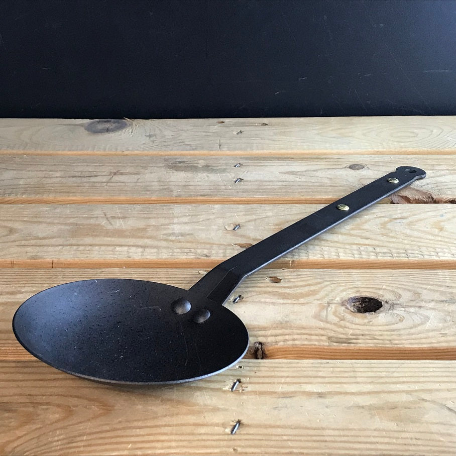 Netherton Foundry Black Iron Egg Spoon, A Flat Handy Ladle