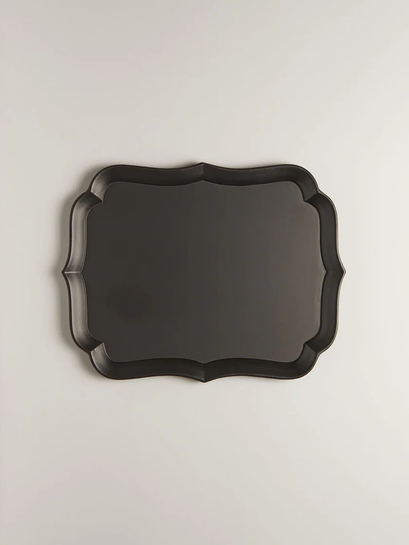 R+D.LAB Sara Lacquered Wood Tray | Black