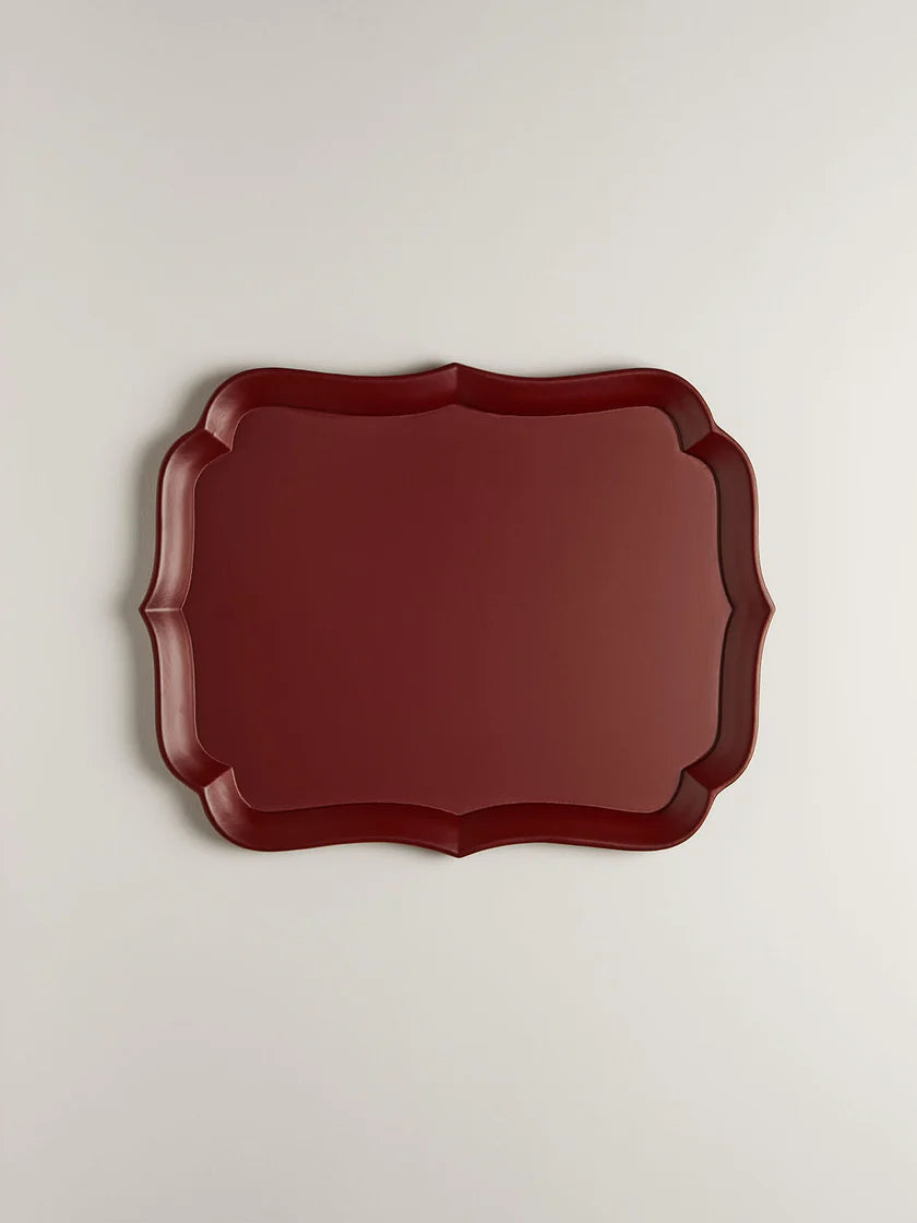 R+D.LAB Sara Lacquered Wood Tray | Cordovan Red