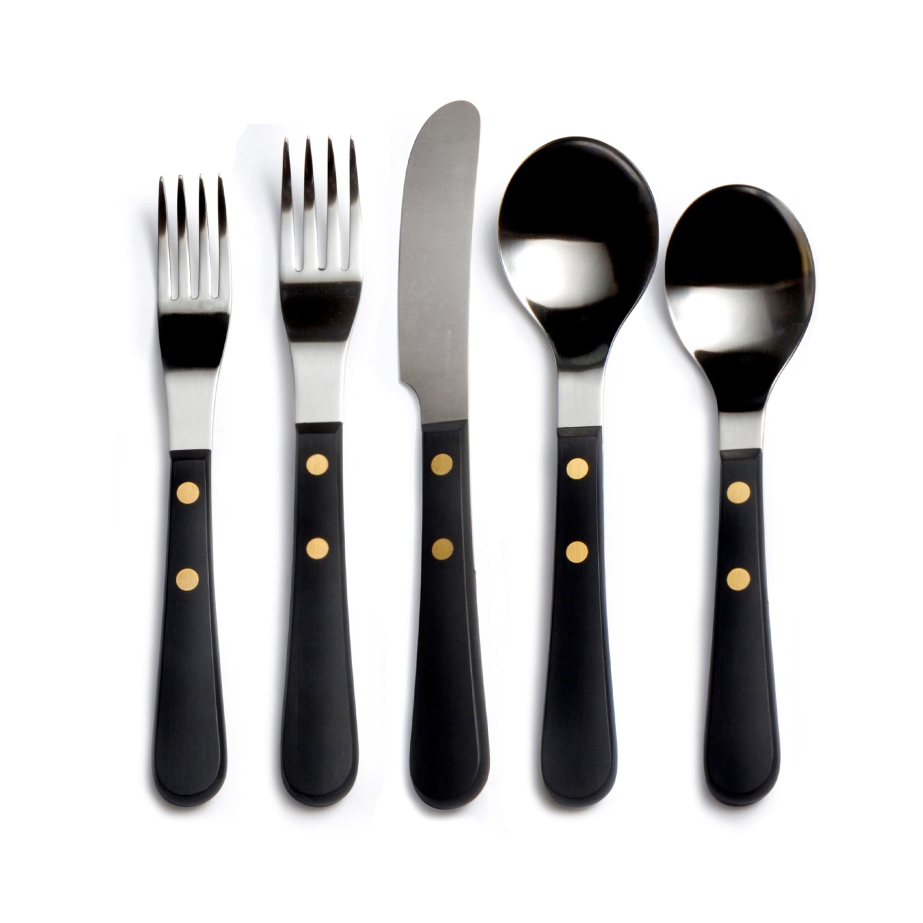 David Mellor Provencal Black Five-Piece Cutlery Place Setting