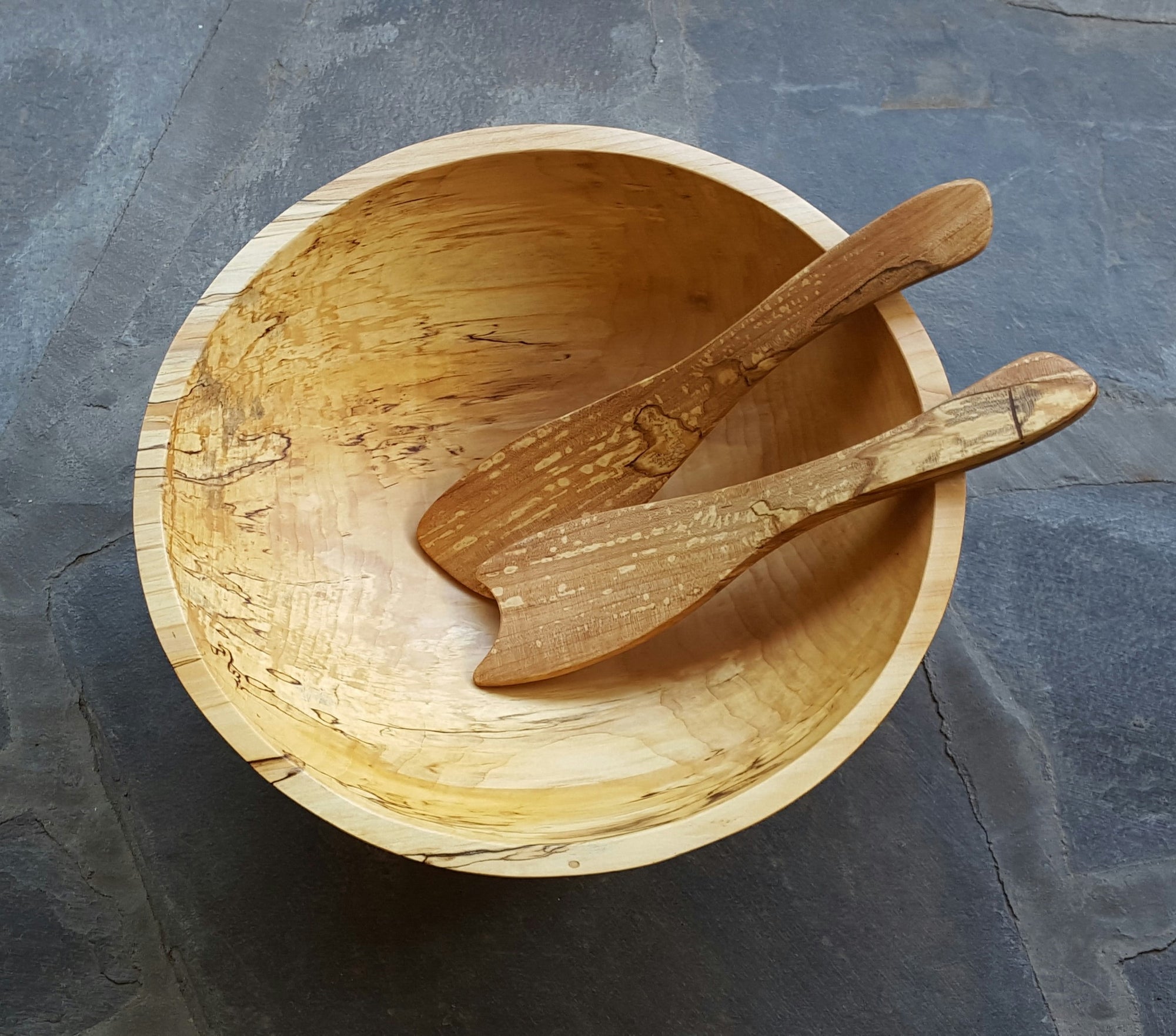 Peterman’s Boards & Bowls 15" Spalted Maple Salad Bowls