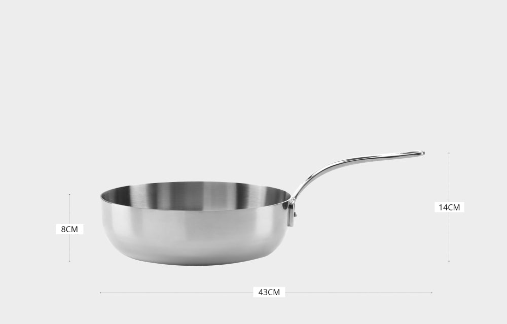 Samuel Groves Classic 24cm Stainless Steel Triply Chefs Pan
