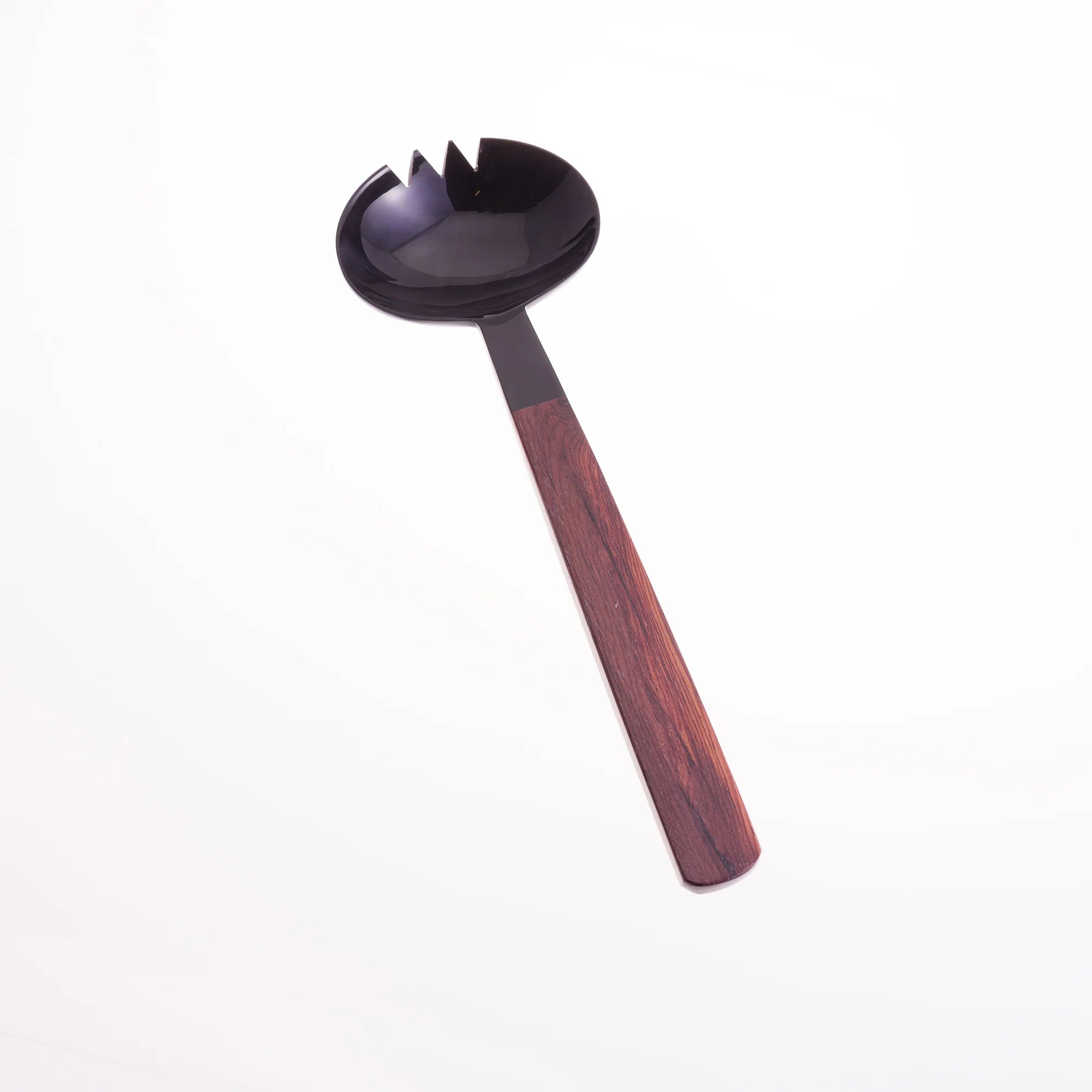 Sarah Petherick Oval Salad Servers - Black Horn/Rosewood Handles