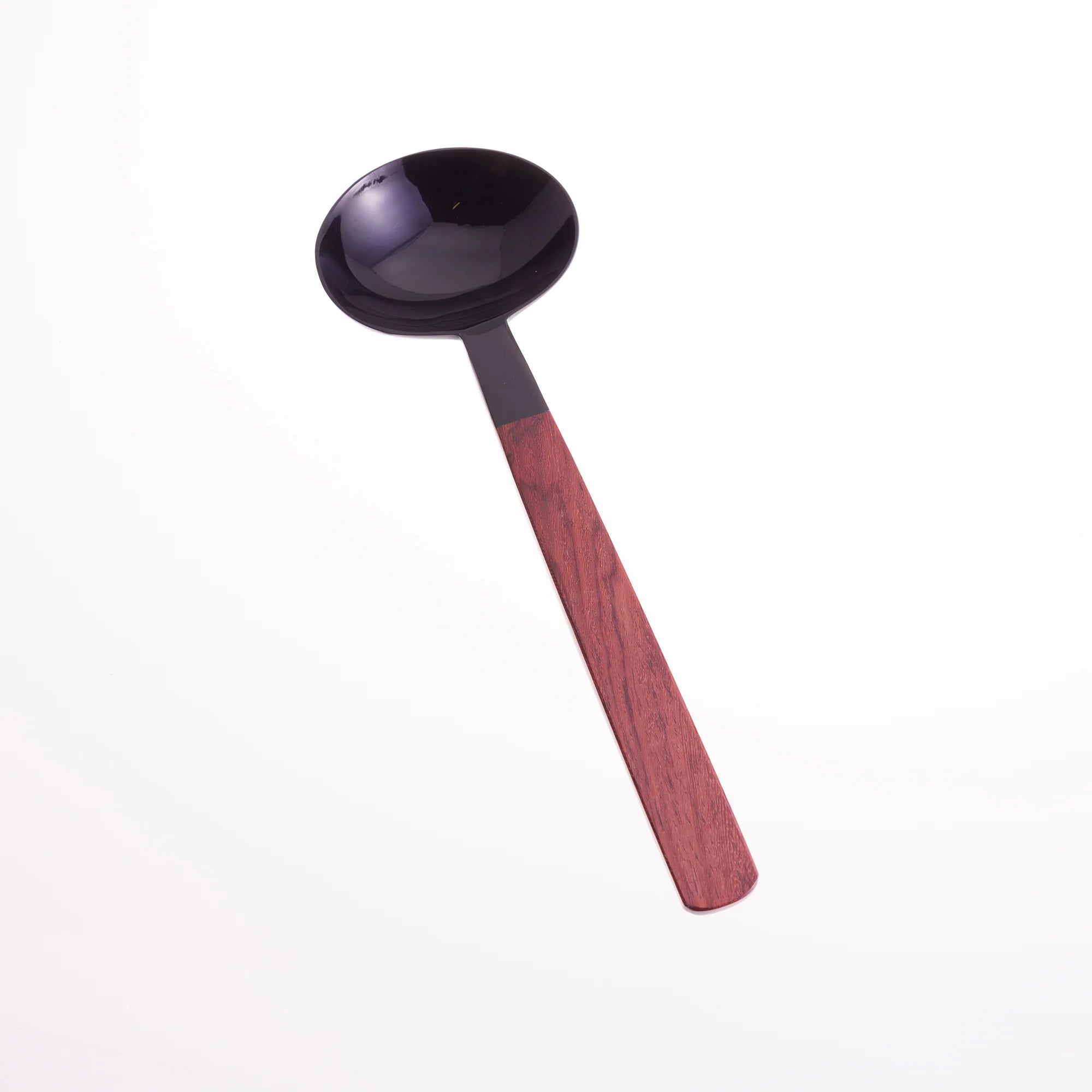 Sarah Petherick Oval Salad Servers - Black Horn/Rosewood Handles