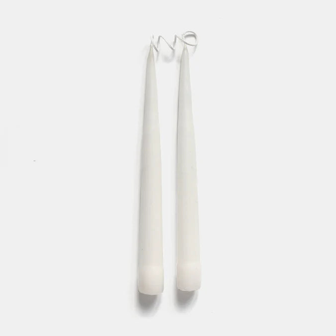Danica Hand Dipped Tapers - White 17"