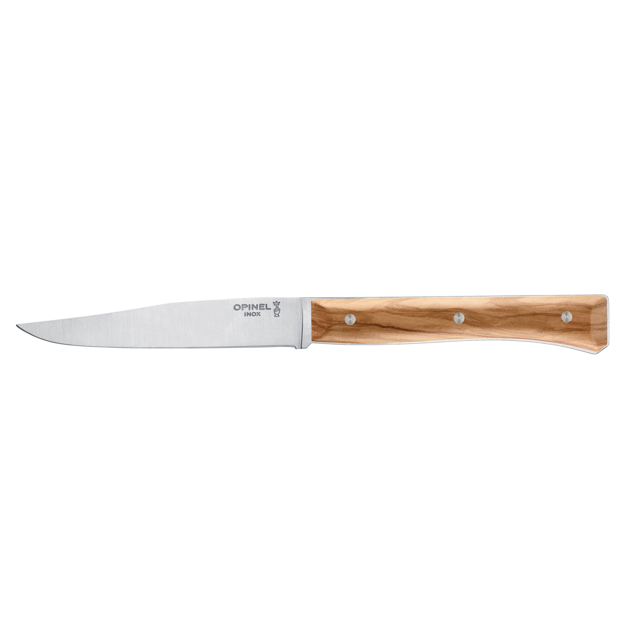 Set of 4 Full-Tang Facette Steak Knives: Olive Wood
