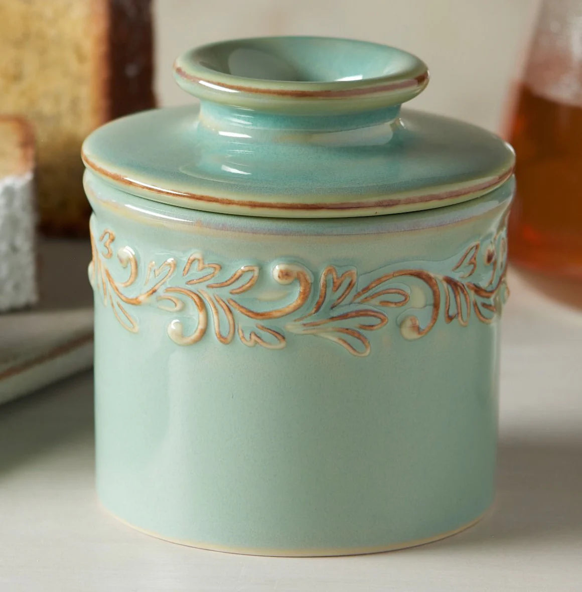 Butter Bell Antique Bell Crock in Sea Spray