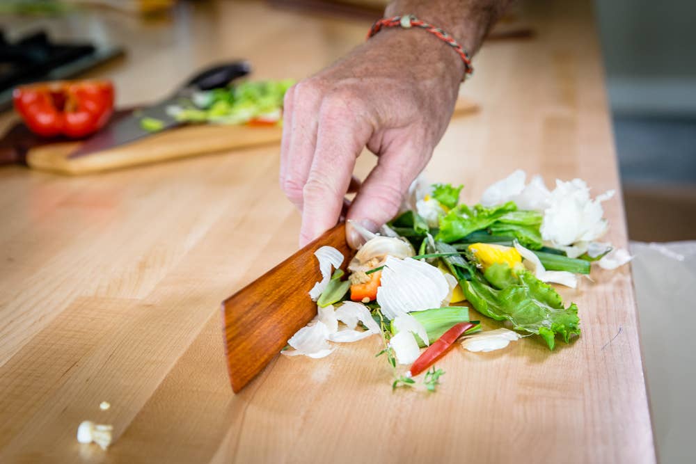 Large Flat Wooden Saute Spatula: Hard Maple