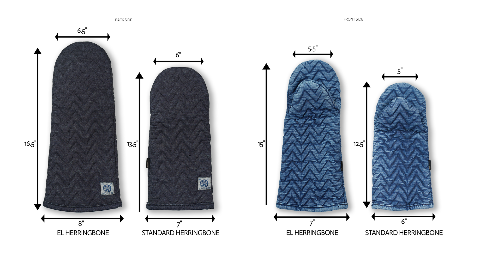 El Herringbone Oven Mitt (Large): Medium Vintage