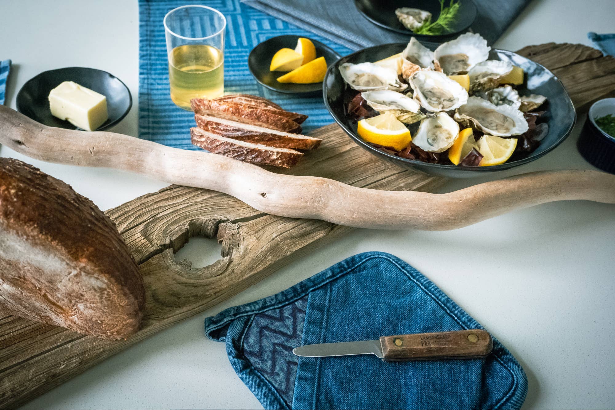 Herringbone Trivet / Pot Holder (New): Raw Denim