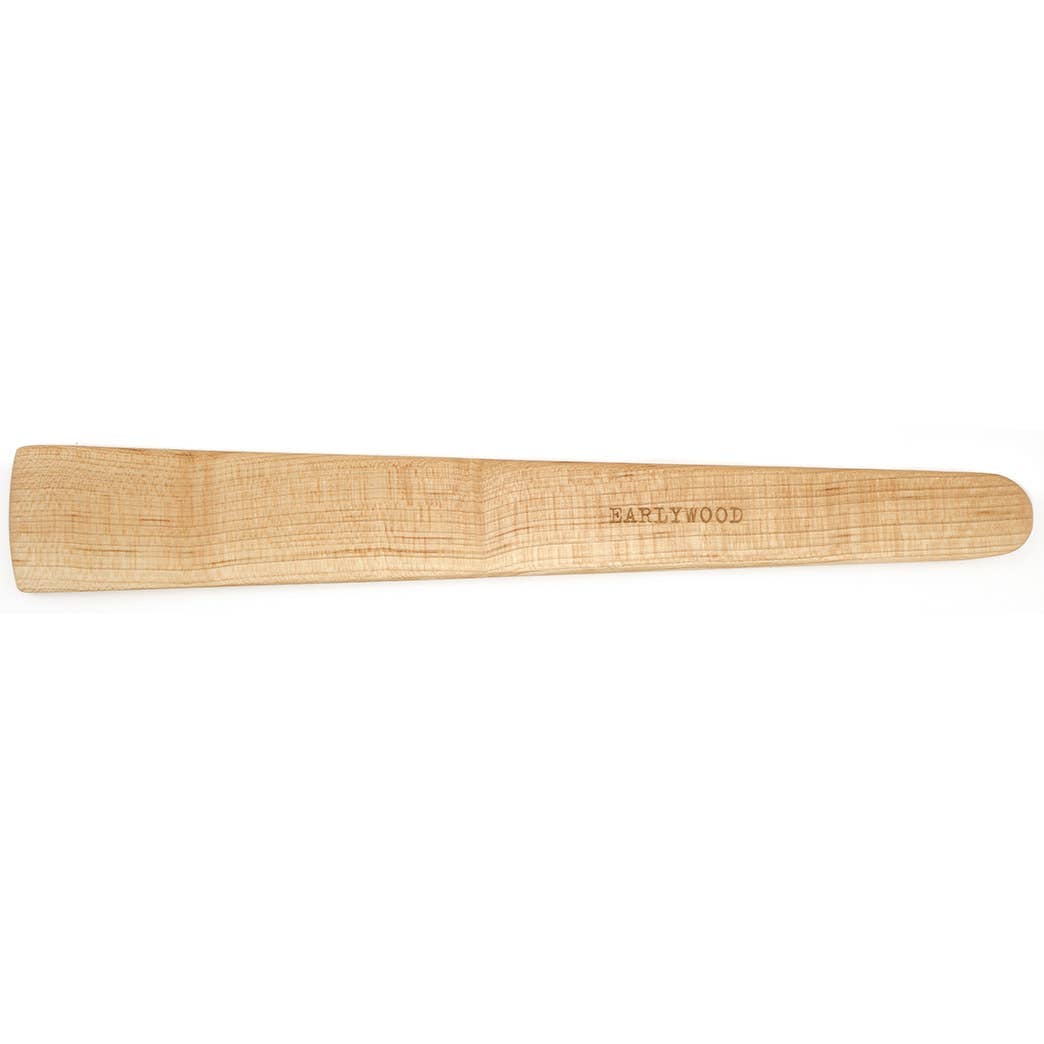 Large Flat Wooden Saute Spatula: Hard Maple
