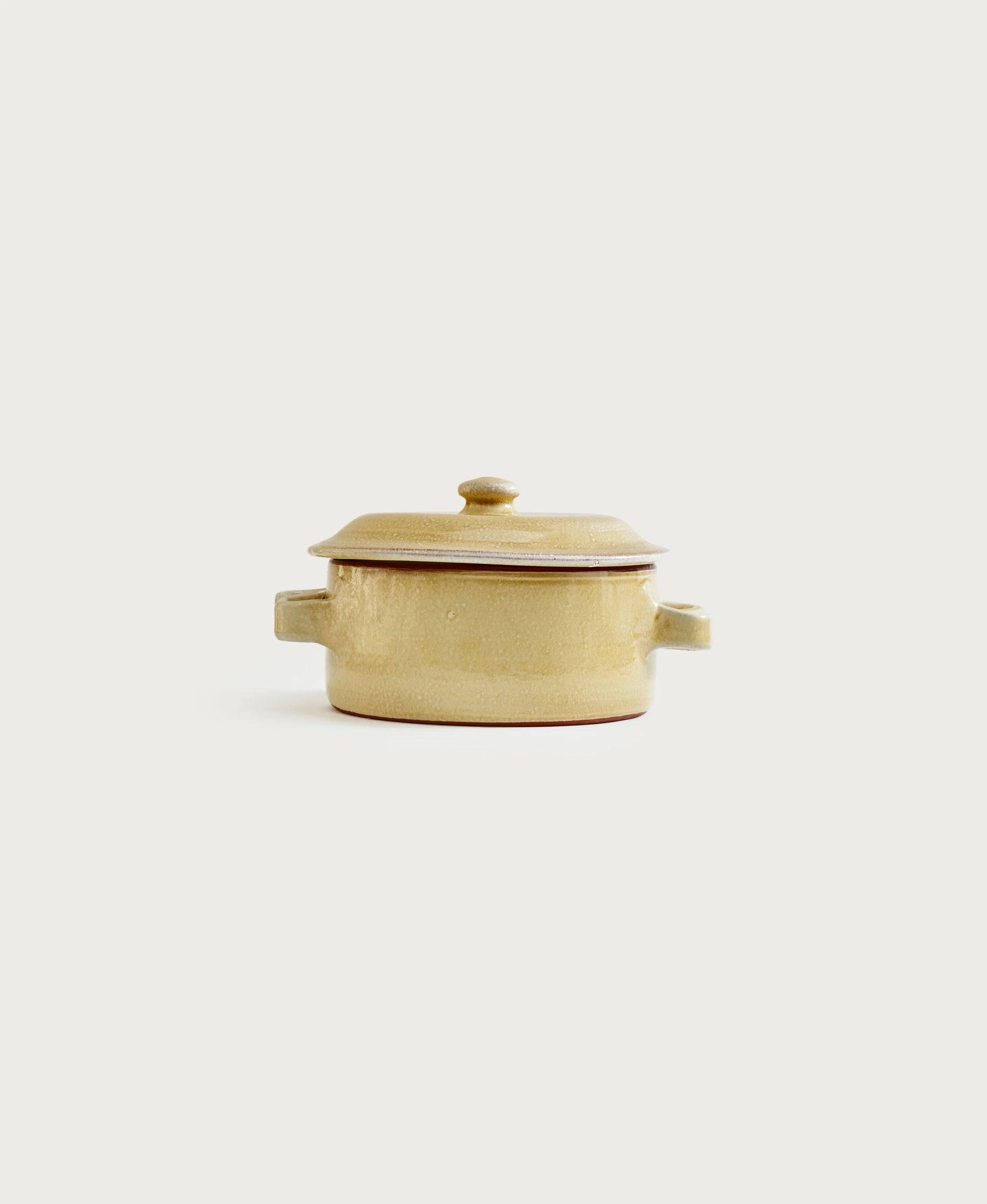 Il Buco Vita Bellocchi Small Terra Cotta Casserole in Pale Yellow