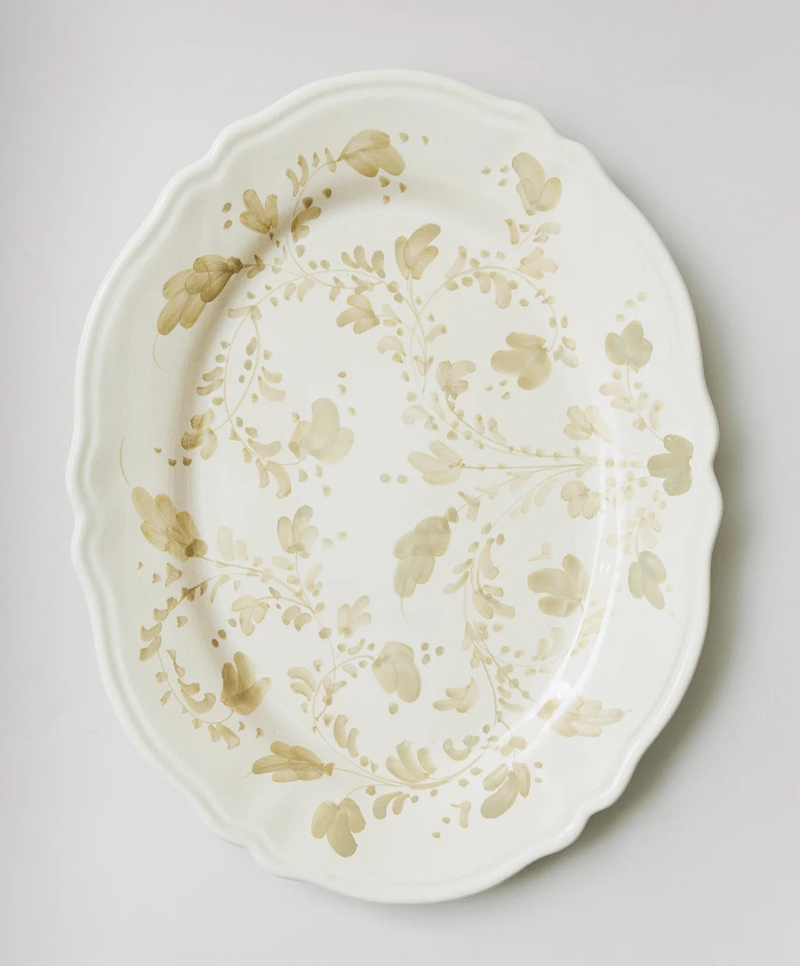 Il Buco Vita Flora Large Oval Platter - Ecru