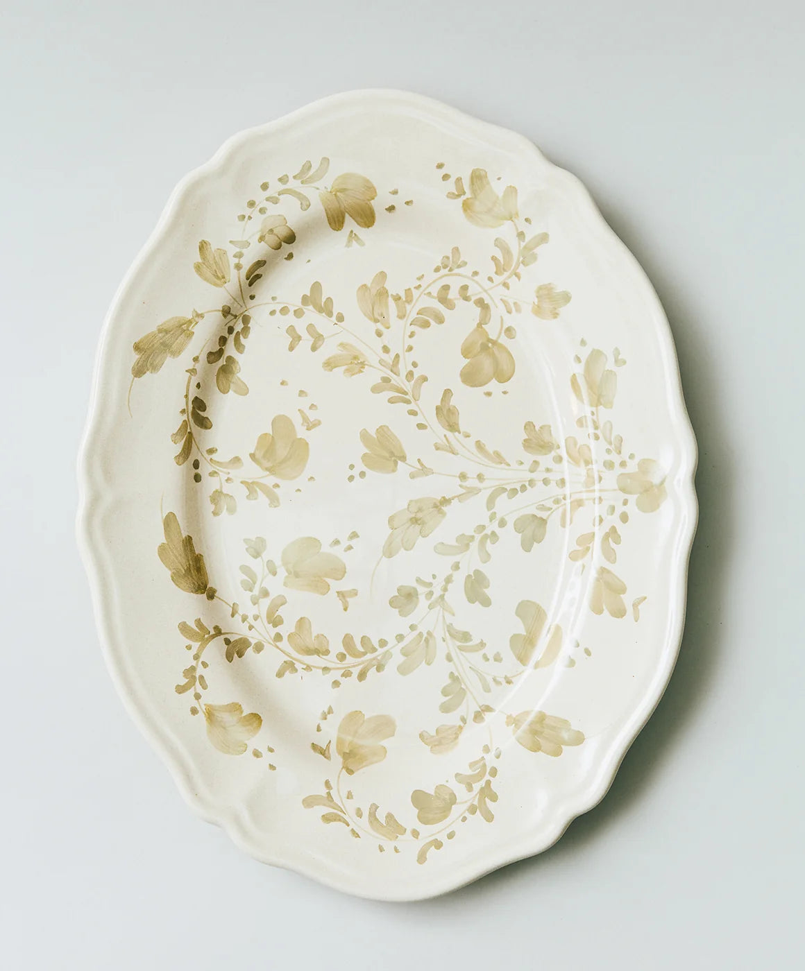 Il Buvo Vita Flora Small Oval Platter - Ecru
