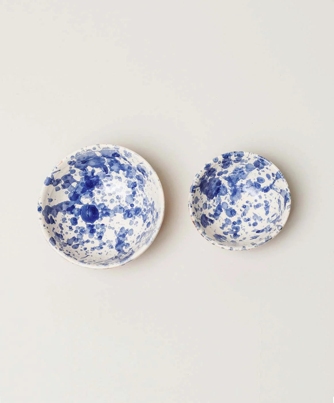 Il Buco Vita Montegranaro Blue Splatterware Oil & Salt Dish Set