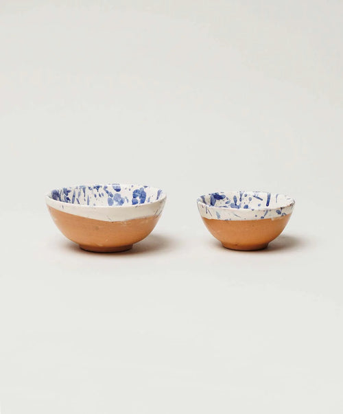 Il Buco Vita Montegranaro Blue Splatterware Oil & Salt Dish Set