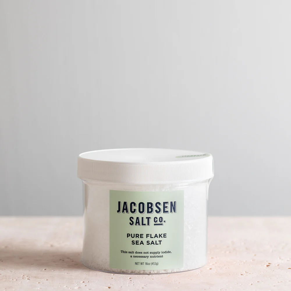 Jacobsen Salt Co. 16OZ Chef Jar Oregon Pure Flake Finishing Sea Salt