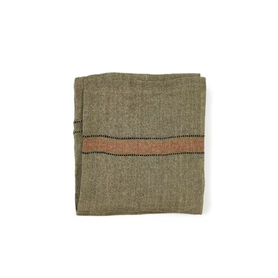 Libeco Marie Napkin 16.5x16.5" Green Stripe