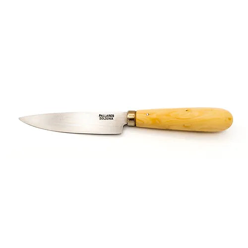PALLARES SOLSONA Carbon Steel Straight 4"/10cm Utility Knife with Boxwood Handle